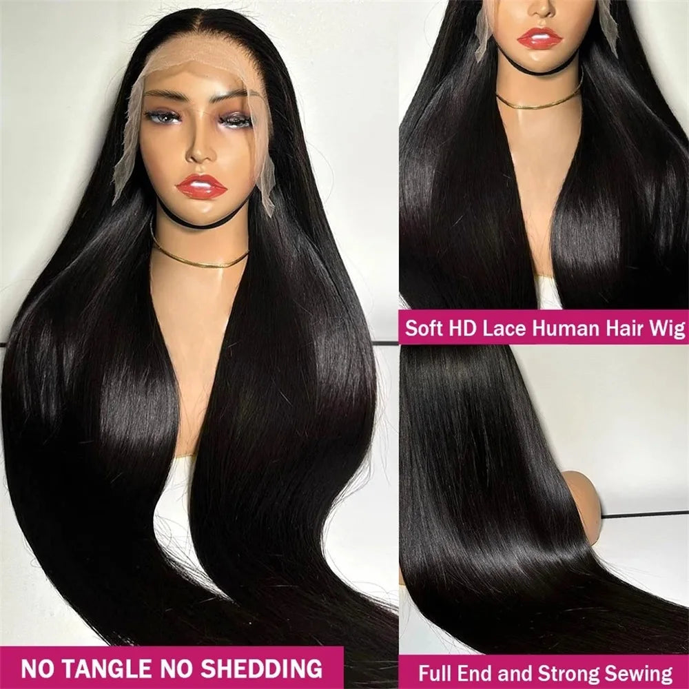 13x6 Bone Straight HD Transparent Lace Front Human Hair Wigs 13x4 Lace Frontal Wig Brazilian 360 Full Lace Wigs For Black Women