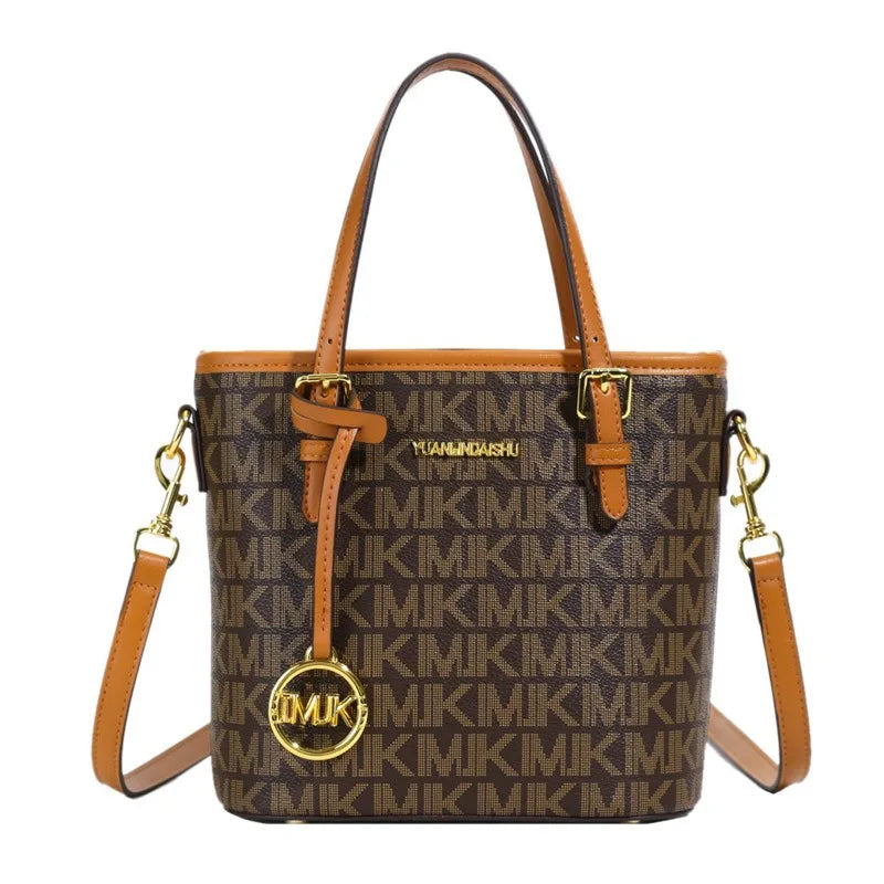 Luxury 2025 Vintage Print Bucket Bag - Premium Shoulder & Crossbody Purse with Detachable Strap, Fashion Designer Handbag