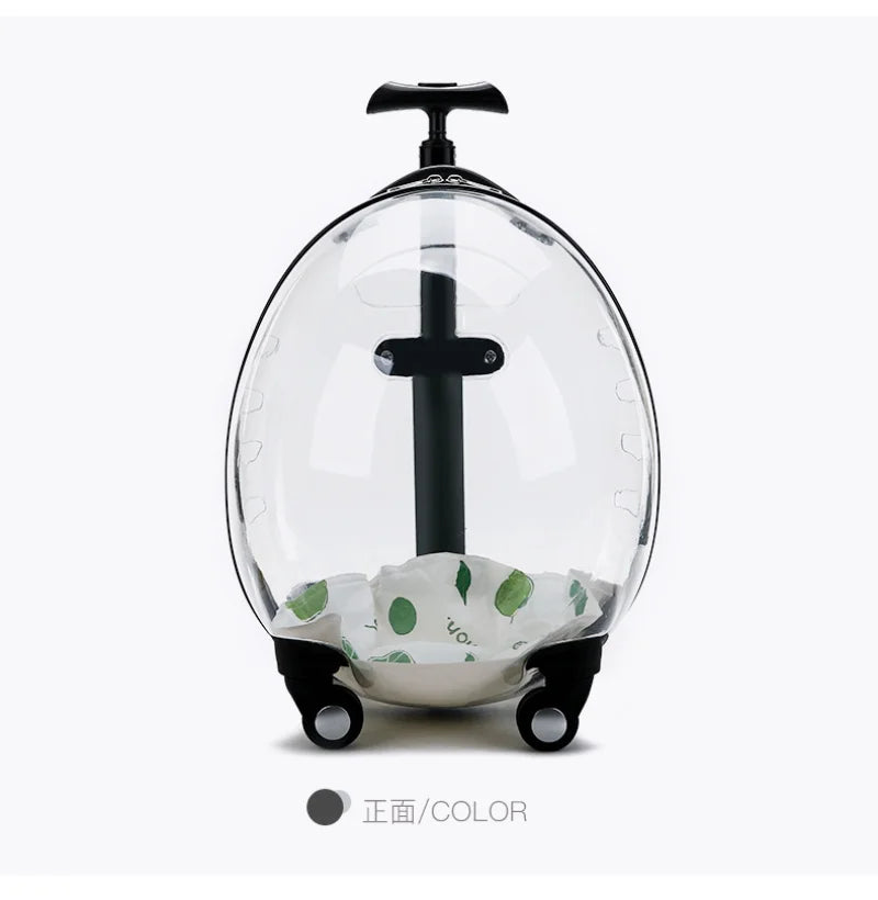 Pet Transparent Trolley Case Cat Dog Travel Convenient Portable Large Capacity Cart Ventilate Pet Carriers Supplies Accessories
