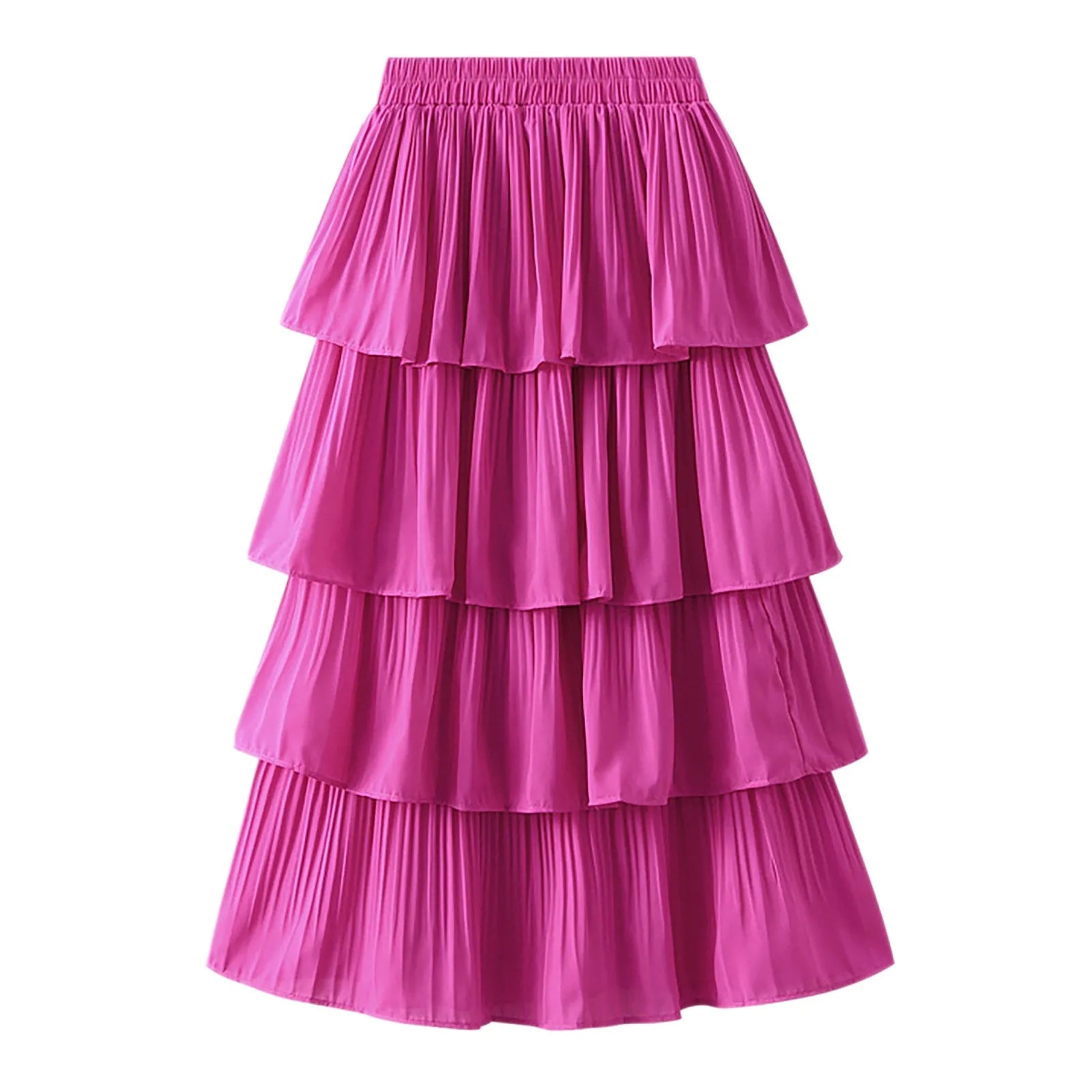 Women Skirt Set New Women Tiered Pleated High Waist Cake Skirt Lady Casual Dress Female Solid Skirt Skirts for Women