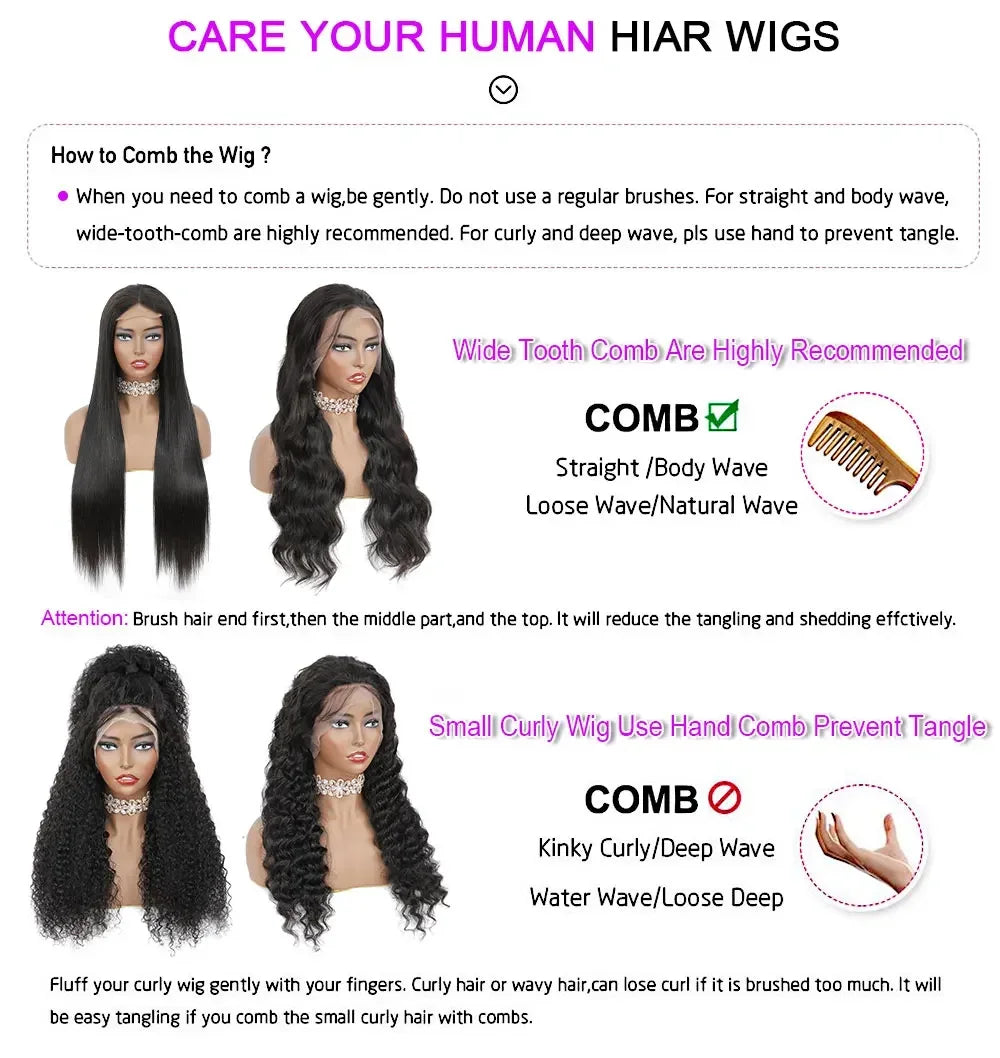 No Glue Straight V Part Wig 100% Human Hair 16-32 Inch Upgraded Wigs 200% Density Remy Hair No Leave Out Side Part Wig For Women