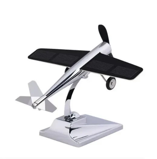 Eco Friendly Solar Aircraft Model Decoration Charming Plane Ornament for Car Enthusiasts and Home Accents