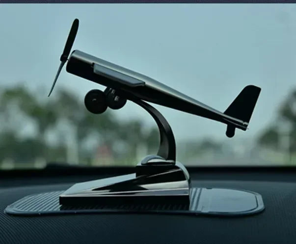Eco Friendly Solar Aircraft Model Decoration Charming Plane Ornament for Car Enthusiasts and Home Accents