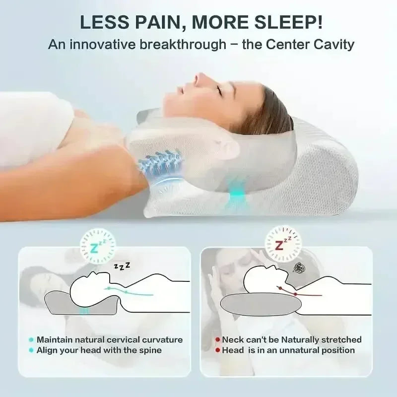 Sleep Memory Neck Pillow Butterfly Slow Rebound Comfortable Memory Foam Sleep Pillow Cervical Orthopedic Neck Massage Bed Pillow
