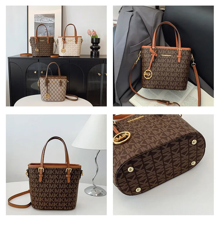 Luxury 2025 Vintage Print Bucket Bag - Premium Shoulder & Crossbody Purse with Detachable Strap, Fashion Designer Handbag
