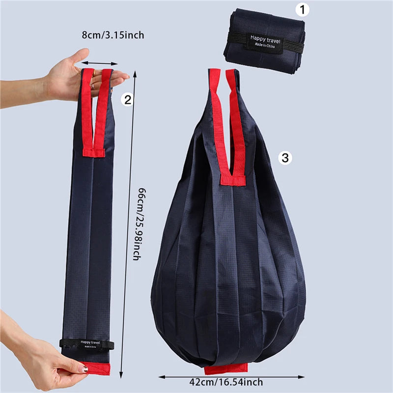 Reusable Shopping Bags Large Portable Eco-Friendly Foldable Shoulder Bag Handbag Pocket Totes Bag Folding Grocery Pouches