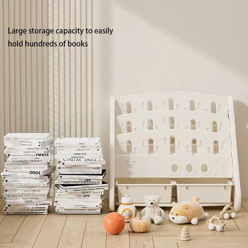 Eco-friendly Children's Bookshelf Home Bedroom Children's Picture Books Toy Storage Cabinet Snacks Sundries Organizer Rack
