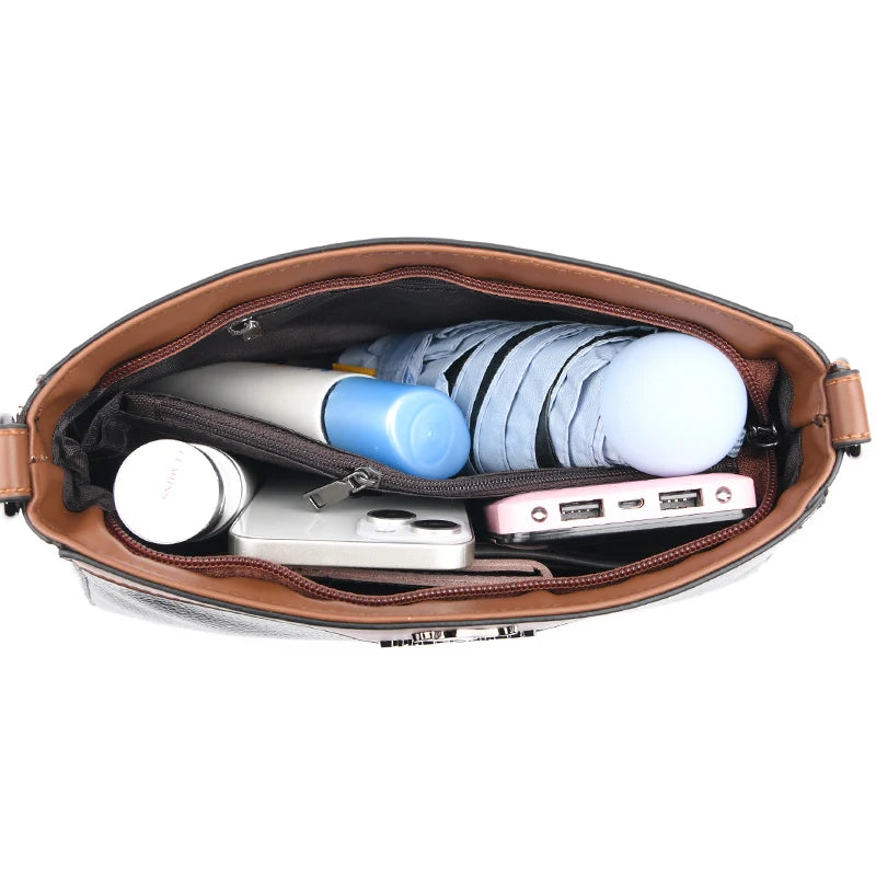 Luxury Designer Women's One Shoulder Crossbody Bag 2023 New 2 Straps Women's Handbag Wallet High Quality Leather Shoulder Bag