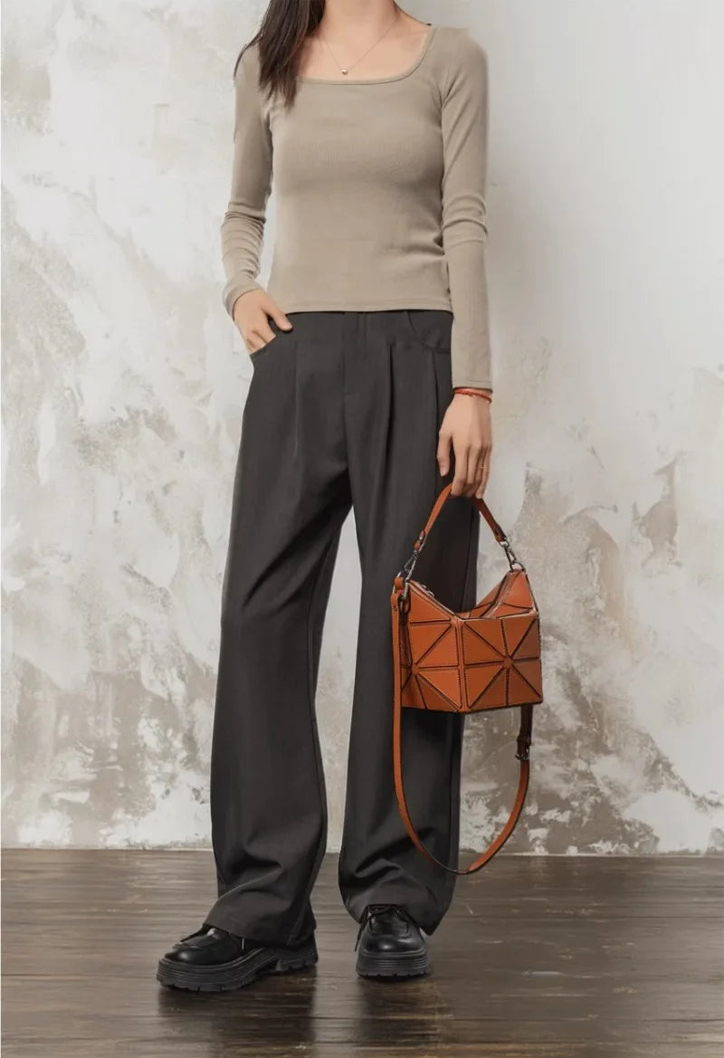 Luxury Designer Bucket Bags For Women 2025 New Geometric Patchwork Fashion Shoulder Bag High Quality Trend Exquisite Female Bags