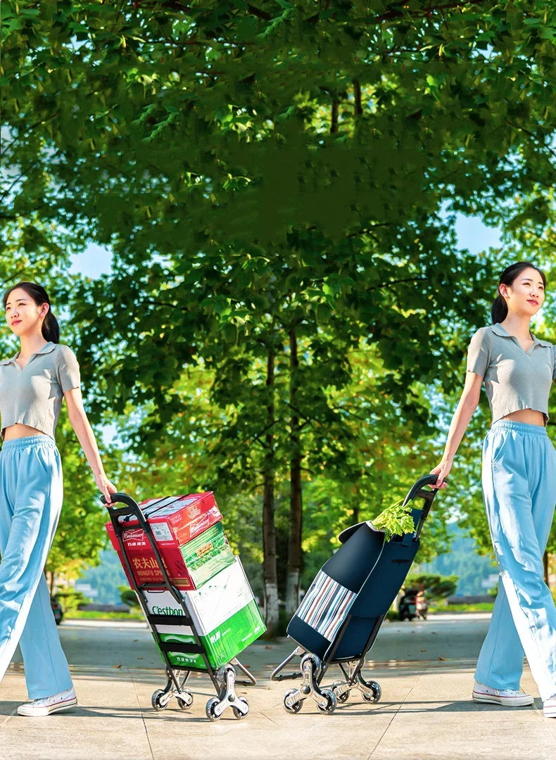 Light Grocery Shopping Trolley Climbing Stairs Folding Trailer Household Outdoor Travel Hand Pull Shopping Cart