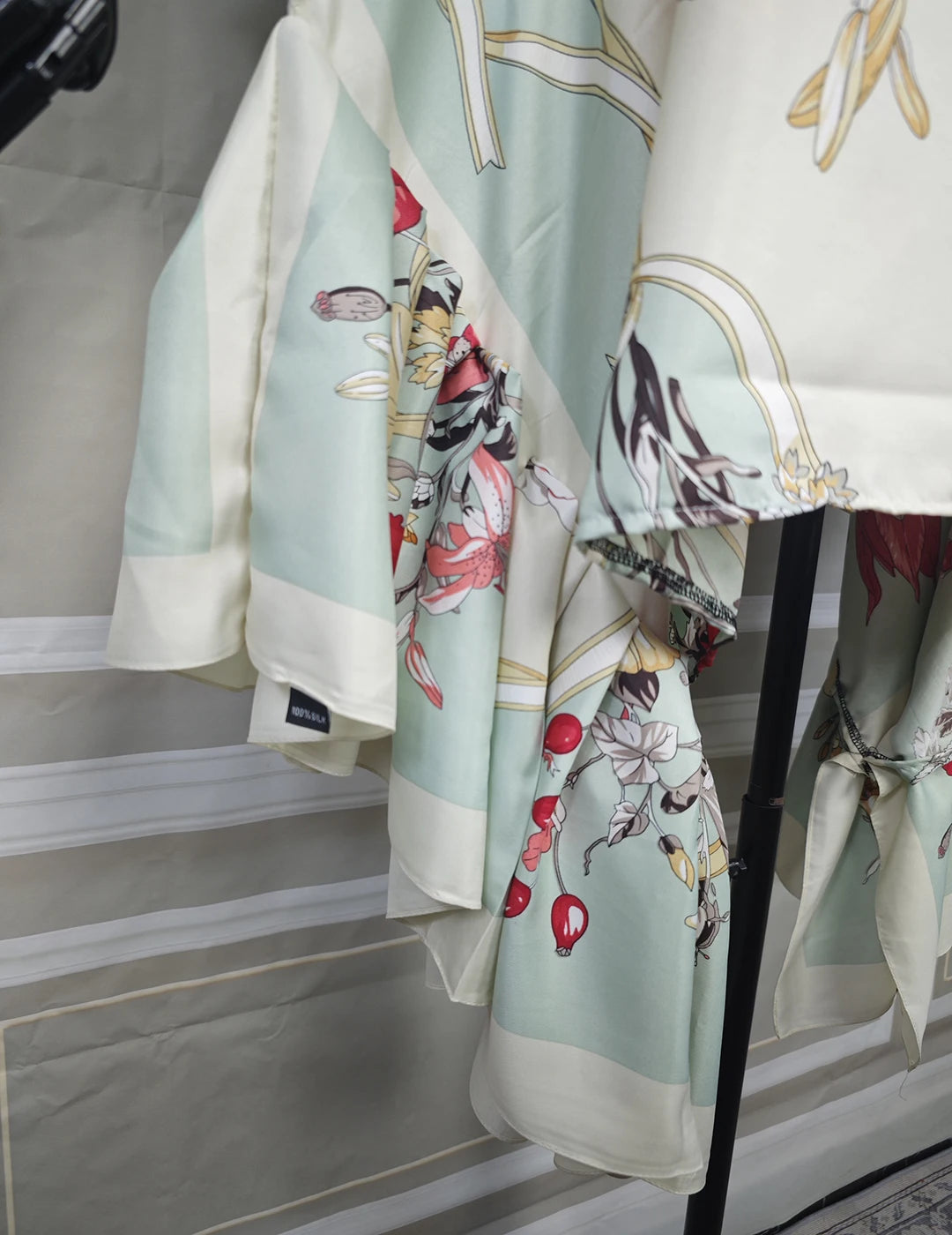 2025 Summer Fashion Beach Wear Twill Silk Loose Ruffle Sleeve Blouse For Women Elegant Lady Evening Party Soft Floral Tops