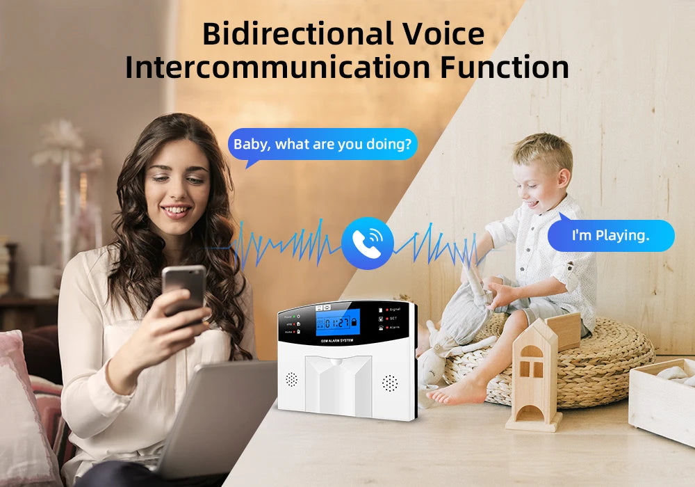 GSM WiFi Smart Alarm System, Wireless DIY Smart Home Security System With APP Control,Works with Alexa,for Houses,Apartments