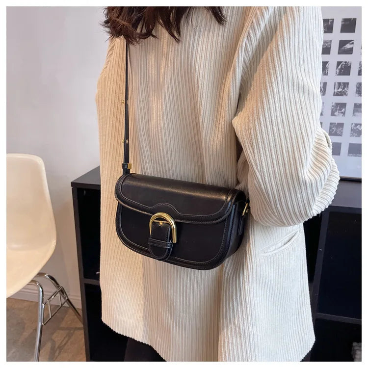 Luxury Square Bag for Women - French Stylish Top Handle Shoulder Purse, Elegant Minimalist Crossbody Handbag