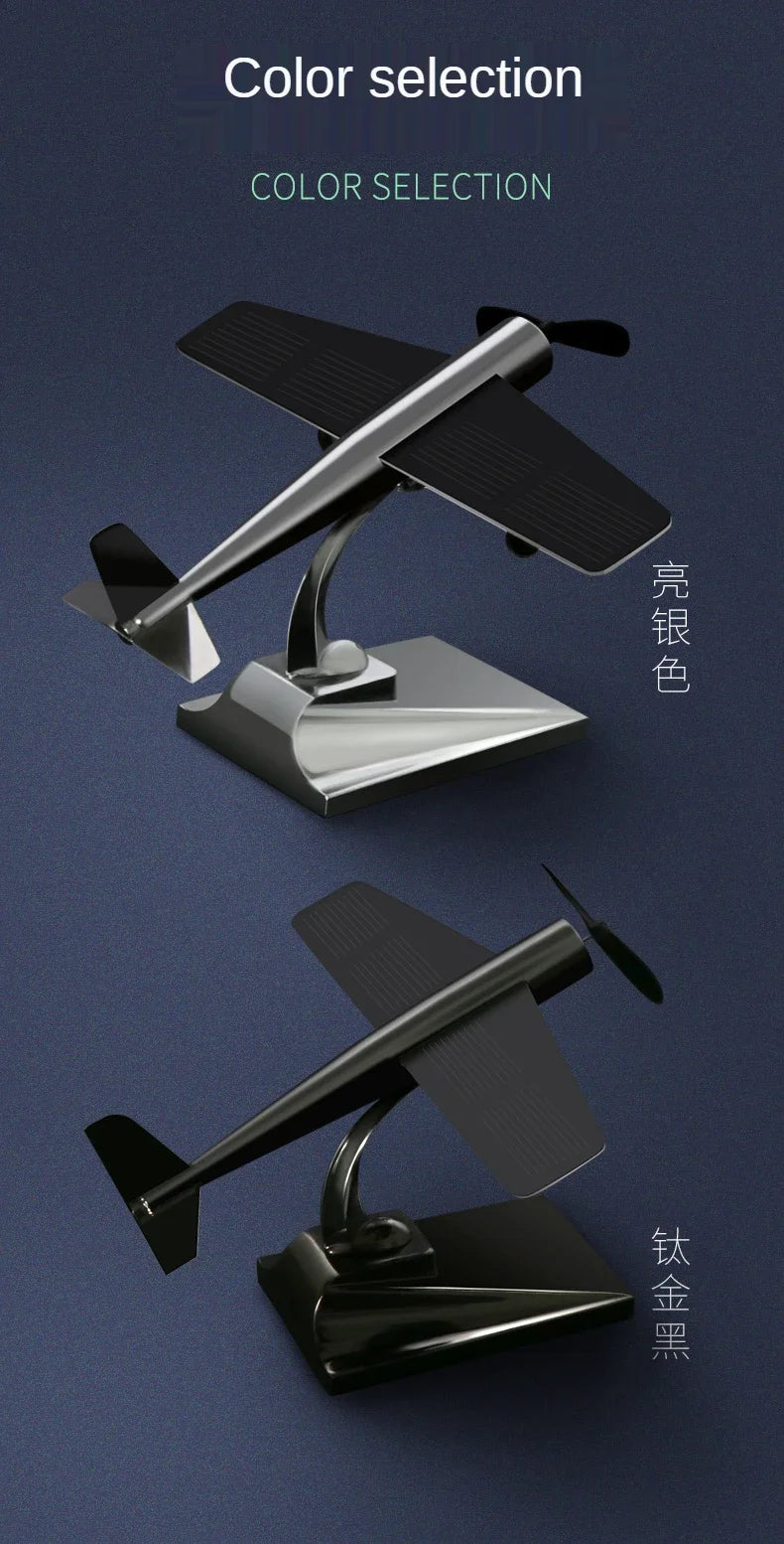 Eco Friendly Solar Aircraft Model Decoration Charming Plane Ornament for Car Enthusiasts and Home Accents