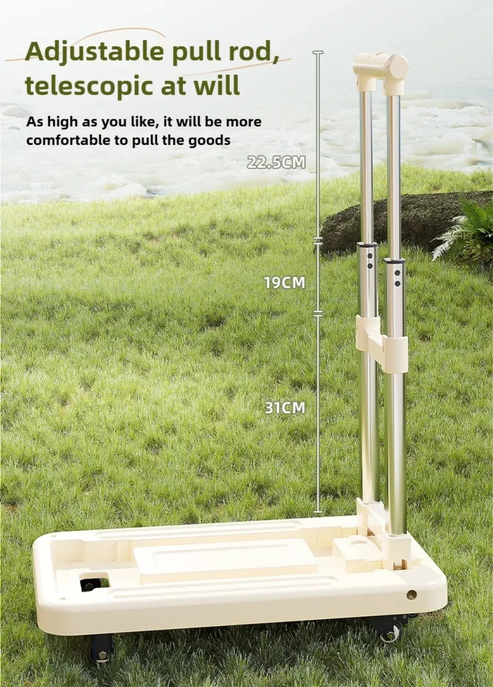 Luggage Pull Rod Pickup Small Cart Folding Household Portable Cargo Handling Trailer Shopping Grocery Cart