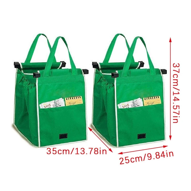 Supermarket Shopping Bag Eco Friendly Trolley Large Capacity Handbags Tote Thicken Cart Bags Foldable Reusable Women Cart Bag