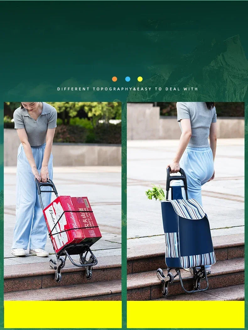 Light Grocery Shopping Trolley Climbing Stairs Folding Trailer Household Outdoor Travel Hand Pull Shopping Cart