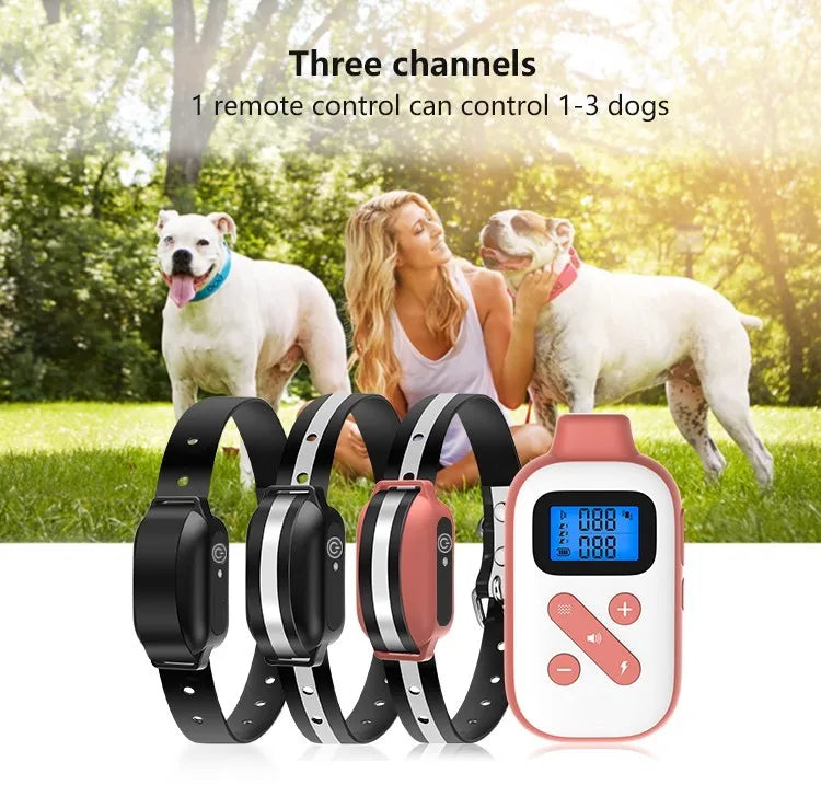 1000M Electric Pet Dog Training Collar IP67 Waterproof Rechargeable Remote Control Up to 3 Dogs E Collar Professional rainer