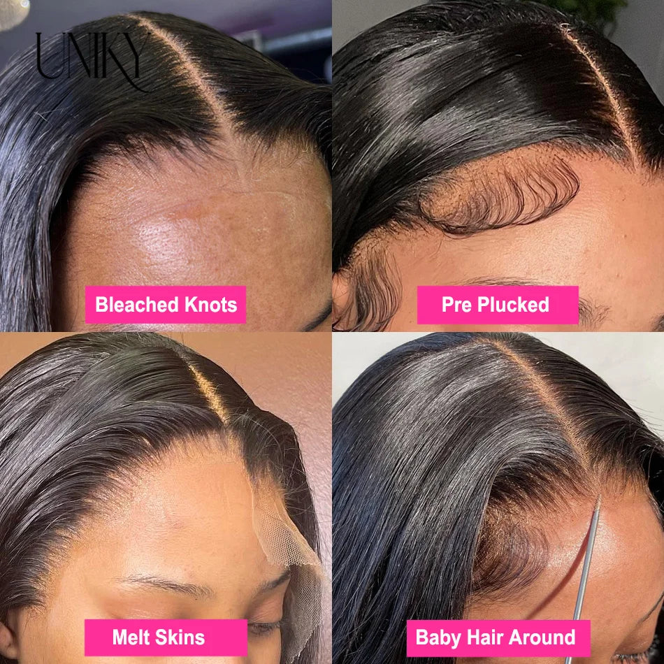 Body Wave Middle T Part Lace Front Bob Wig 13x4 Human Hair Wigs 180 Short Loose Body Wave T Part Lace Frontal Bob Wigs For Women