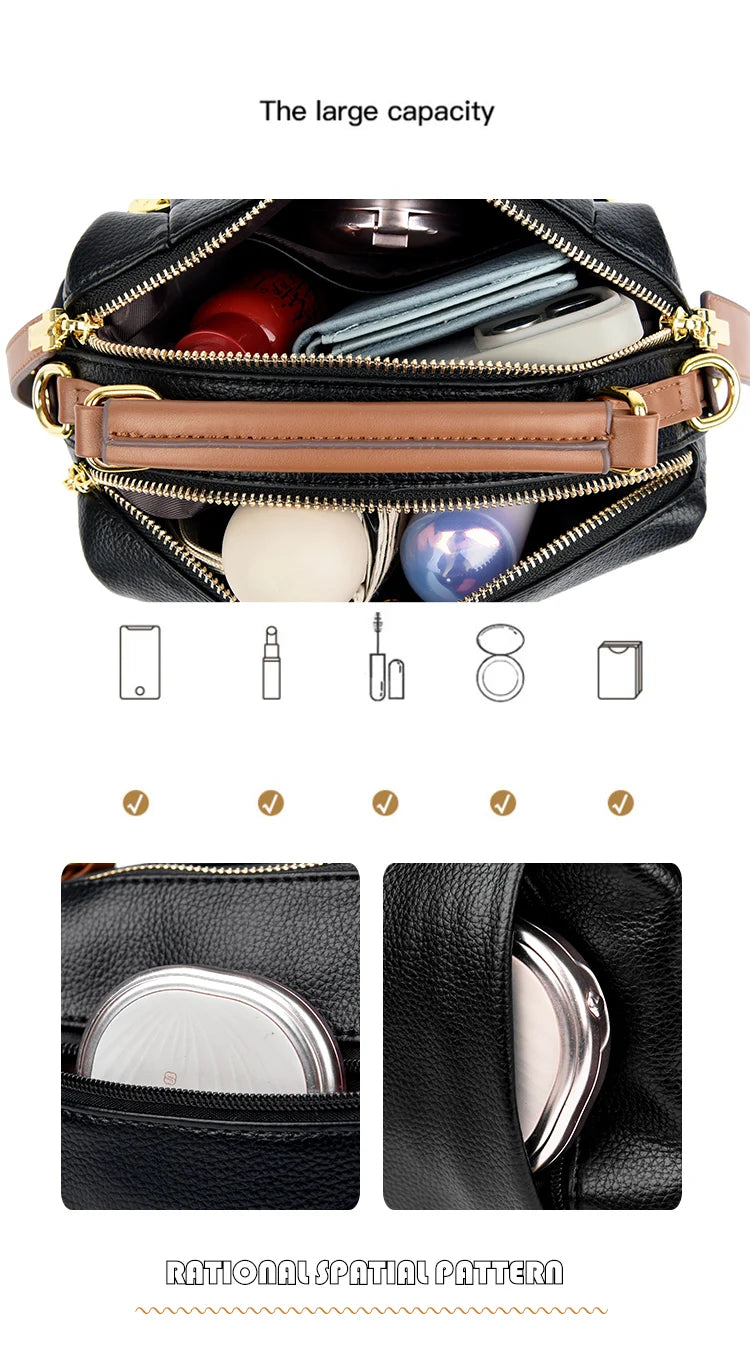 Luxury Designer Leather Shoulder Crossbody Bags for Women 2025 High Quality Ladies Fashion Handbags Female Messenger Sac A Main