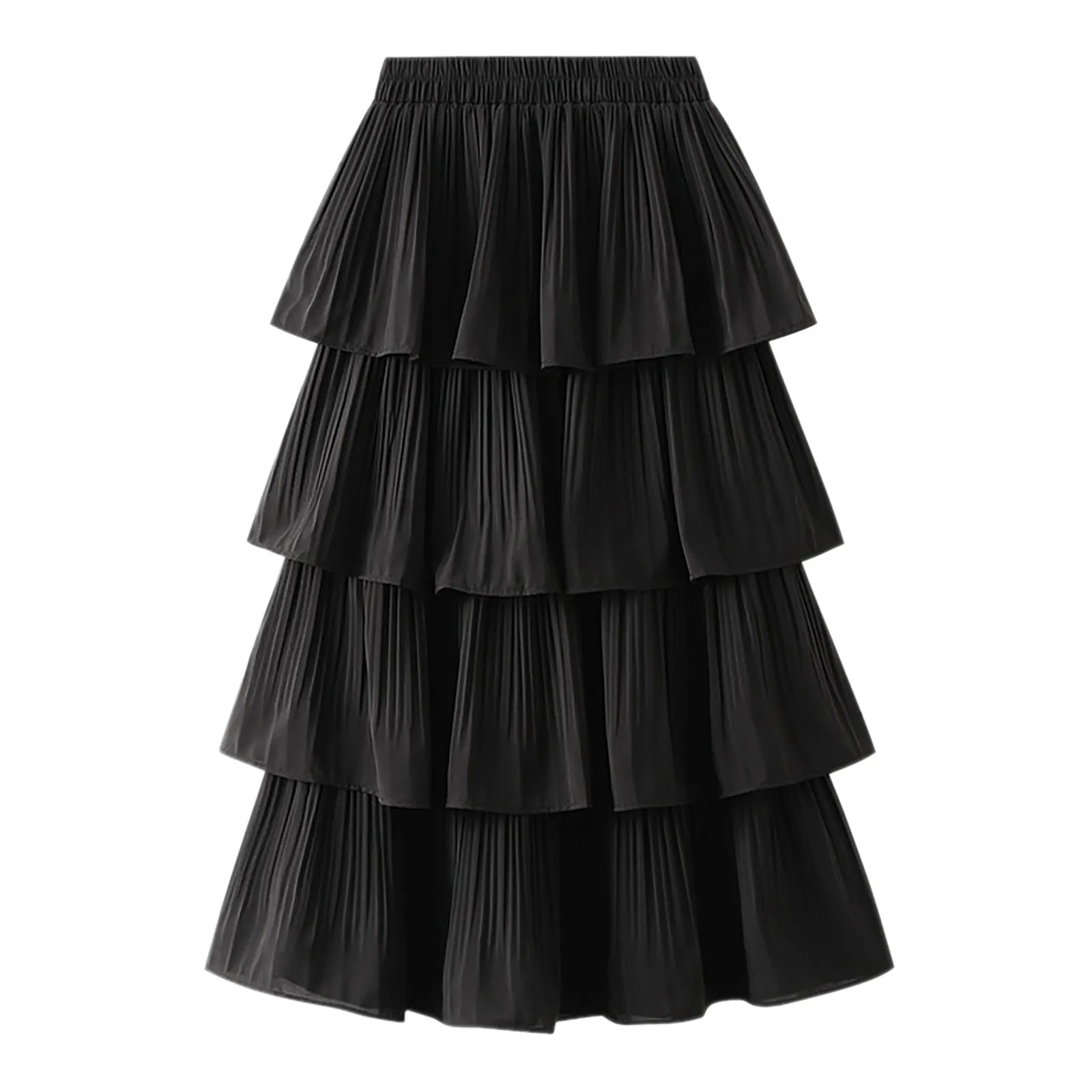 Women Skirt Set New Women Tiered Pleated High Waist Cake Skirt Lady Casual Dress Female Solid Skirt Skirts for Women