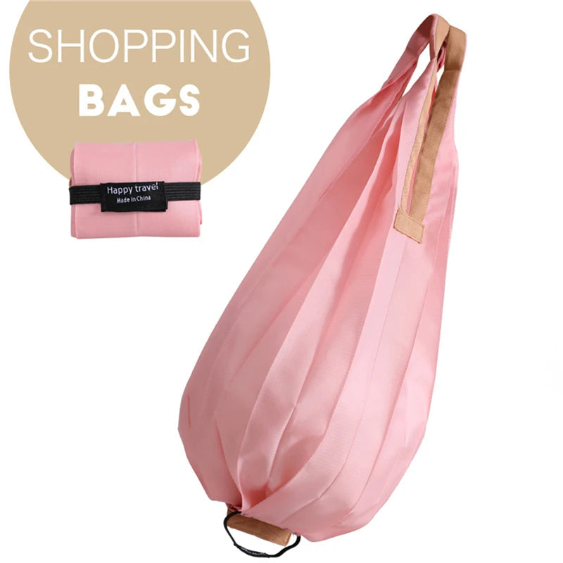 Reusable Shopping Bags Large Portable Eco-Friendly Foldable Shoulder Bag Handbag Pocket Totes Bag Folding Grocery Pouches