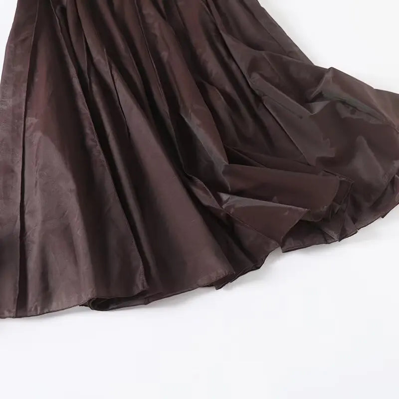Women's clothing 2025 summer new products European and American fashion versatile minimalist design casual tulle skirt