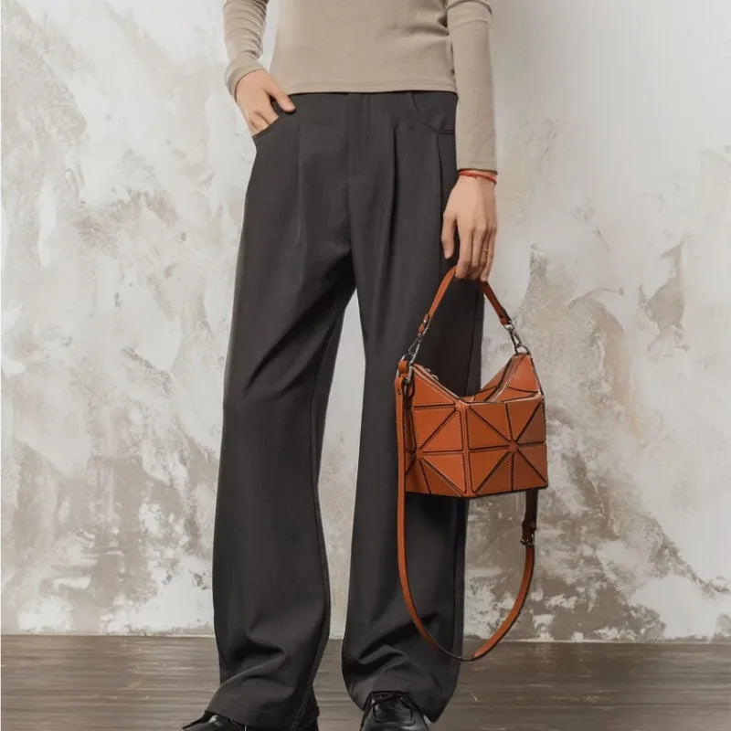 Luxury Designer Bucket Bags For Women 2025 New Geometric Patchwork Fashion Shoulder Bag High Quality Trend Exquisite Female Bags