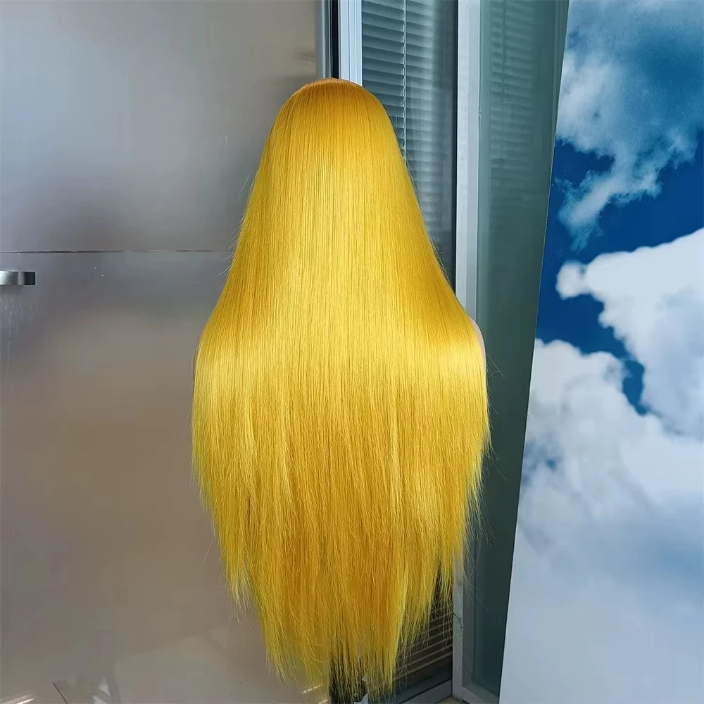 Yellow 13x4 Transparent Lace Frontal Wig 613 Colored Straight Hd Lace Front Wigs 13x6 100% Human Hair Brazilian Hair Pre Plcuked