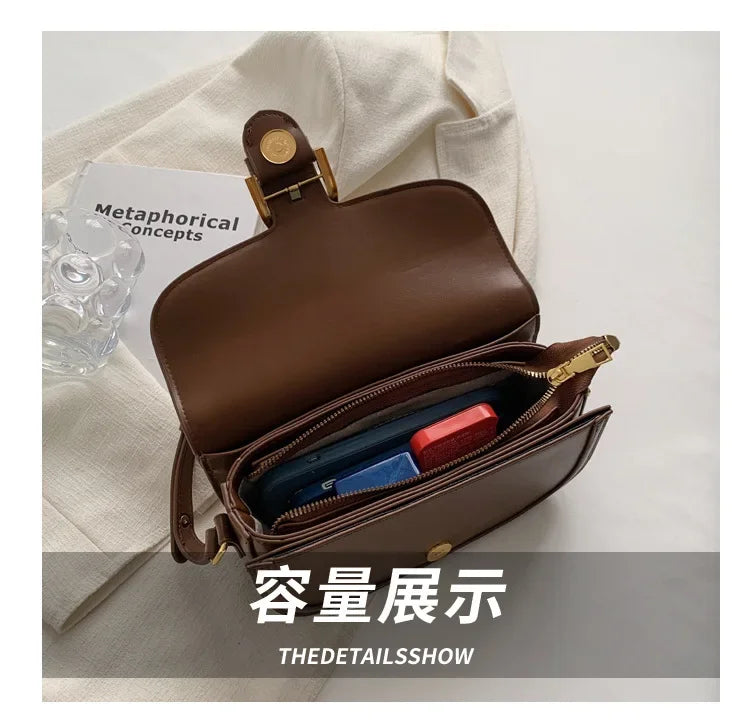 Luxury Square Bag for Women - French Stylish Top Handle Shoulder Purse, Elegant Minimalist Crossbody Handbag