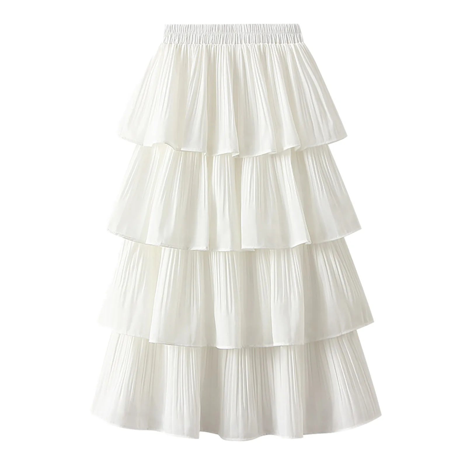 Women Skirt Set New Women Tiered Pleated High Waist Cake Skirt Lady Casual Dress Female Solid Skirt Skirts for Women