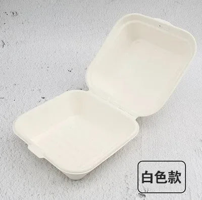 Eco - Friendly Disposable Food Container for Lunch, Bento, Bakery, Fruit, Hamburger, Cake, Meal Prep (50Pcs)