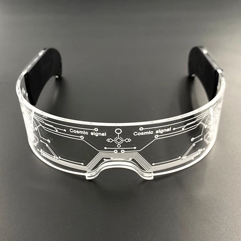 Acrylic LED Luminous Glasses Glow Party Glasses Neon Light Up Visor Eyeglasses DJ Bar Party Eyewear For Halloween Christmas
