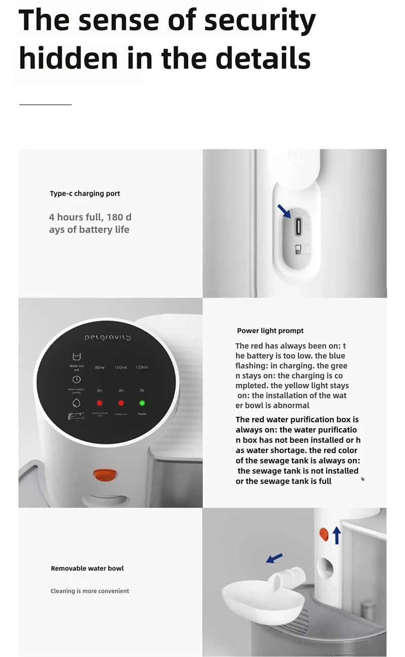 The New Smart Tipping Pet Water Dispenser Is A Rechargeable Automatic Water Dispenser Suitable For Both Cats And Dogs