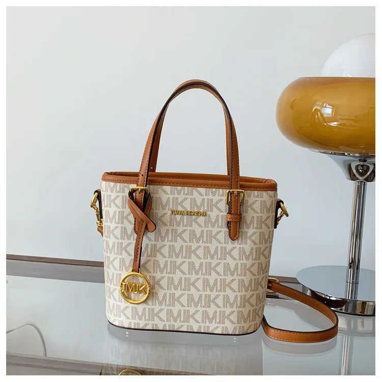 Luxury 2025 Vintage Print Bucket Bag - Premium Shoulder & Crossbody Purse with Detachable Strap, Fashion Designer Handbag