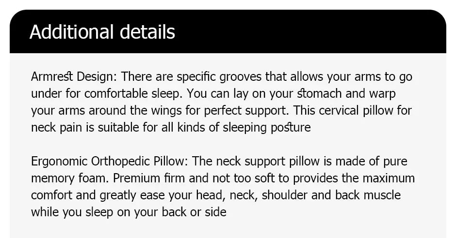 1pc Memory Foam Cervical Pillow, 2 in 1 Ergonomic Contour Orthopedic Pillow for Neck Pain Support Pillows Pillowcase replacement