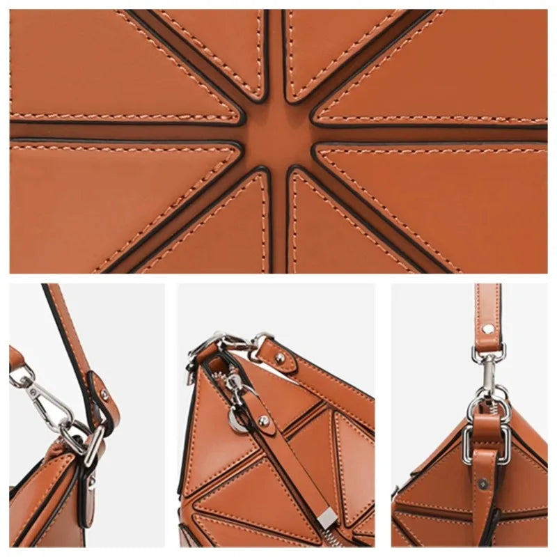 Luxury Designer Bucket Bags For Women 2025 New Geometric Patchwork Fashion Shoulder Bag High Quality Trend Exquisite Female Bags