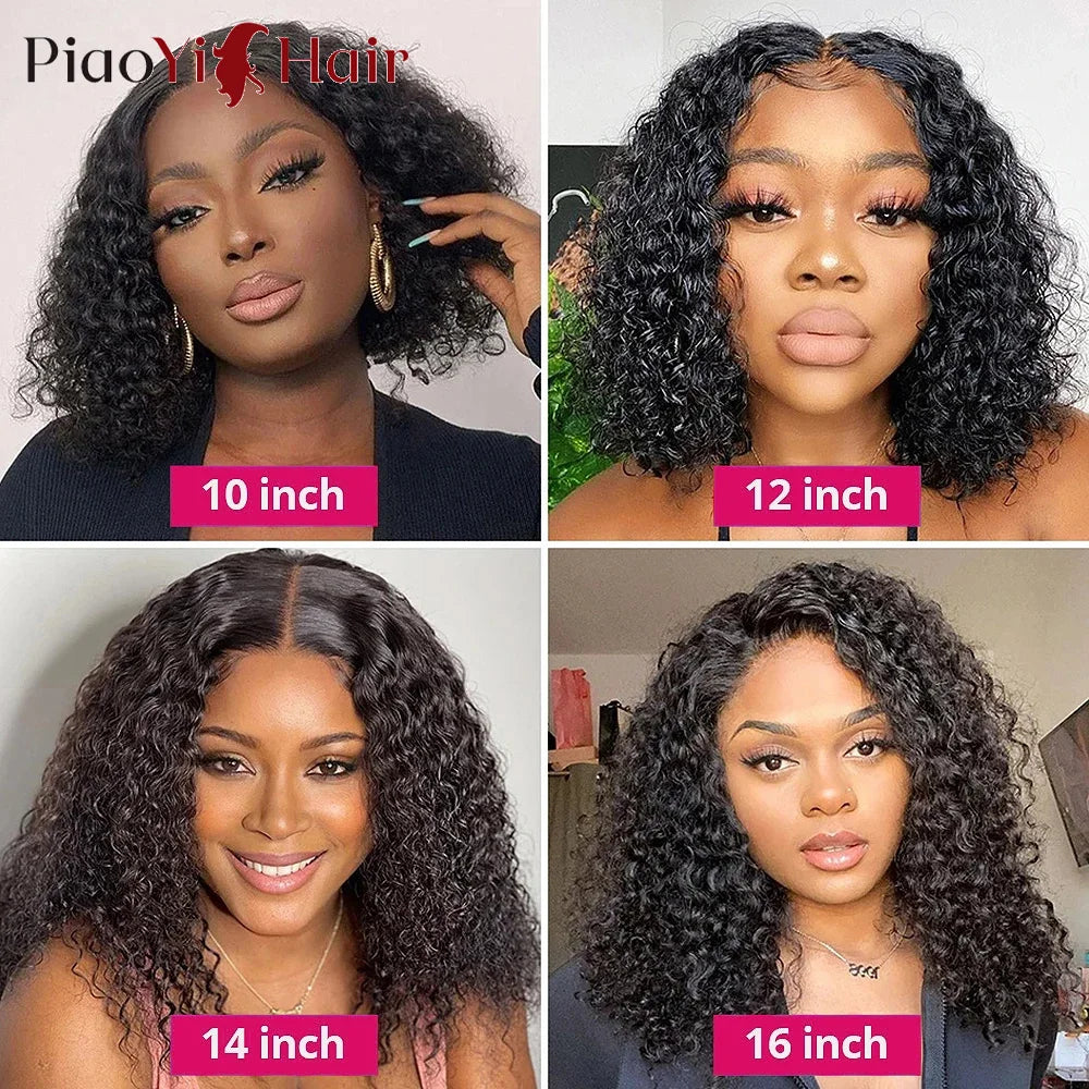 Glueless Wigs Human Hair Water Wave Bob Wig Human Hair 100% Ready to Wear Curly Wave Human Hair Wigs 4X4 Lace Bob Top Quality
