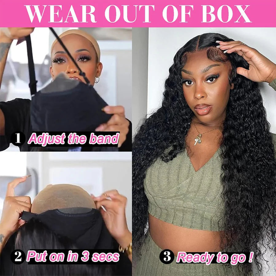 180 Density Glueless Wig Ready To Wear 13X6 Straight Frontal Wig Pre Plucked 4x4 Closure Wig 360 Hd Lace Front Human Hair Wig