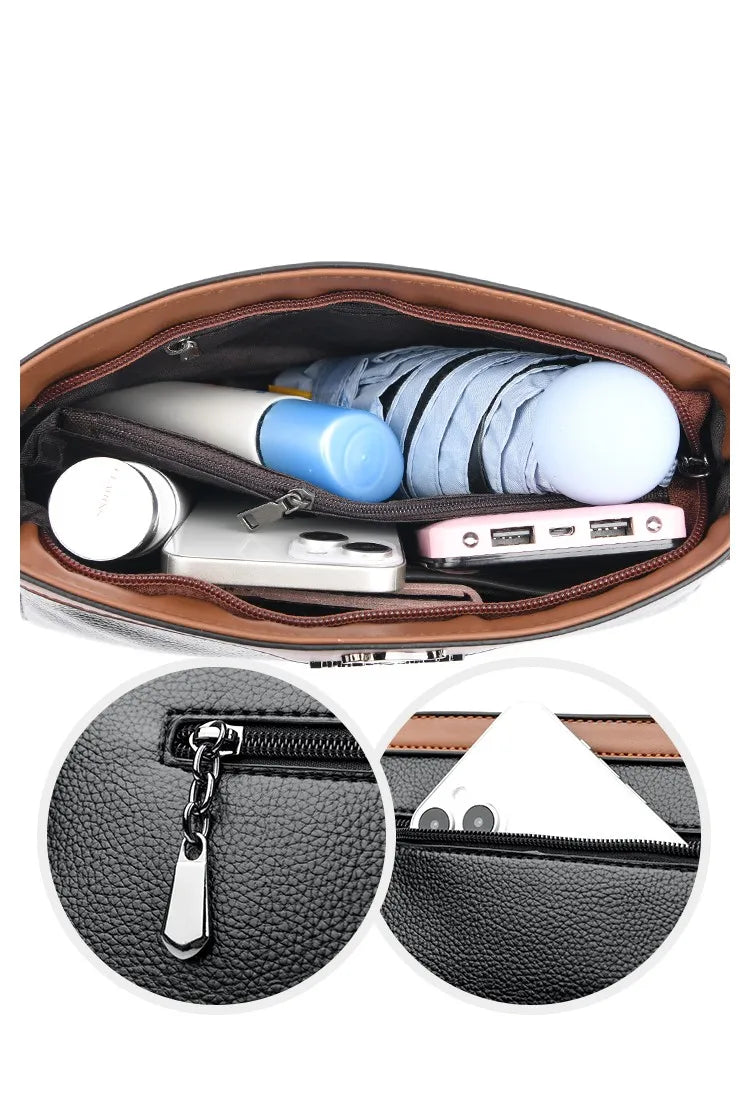 Luxury Designer Women's One Shoulder Crossbody Bag 2023 New 2 Straps Women's Handbag Wallet High Quality Leather Shoulder Bag