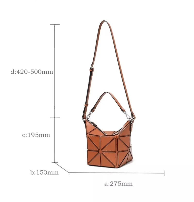 Luxury Designer Bucket Bags For Women 2025 New Geometric Patchwork Fashion Shoulder Bag High Quality Trend Exquisite Female Bags
