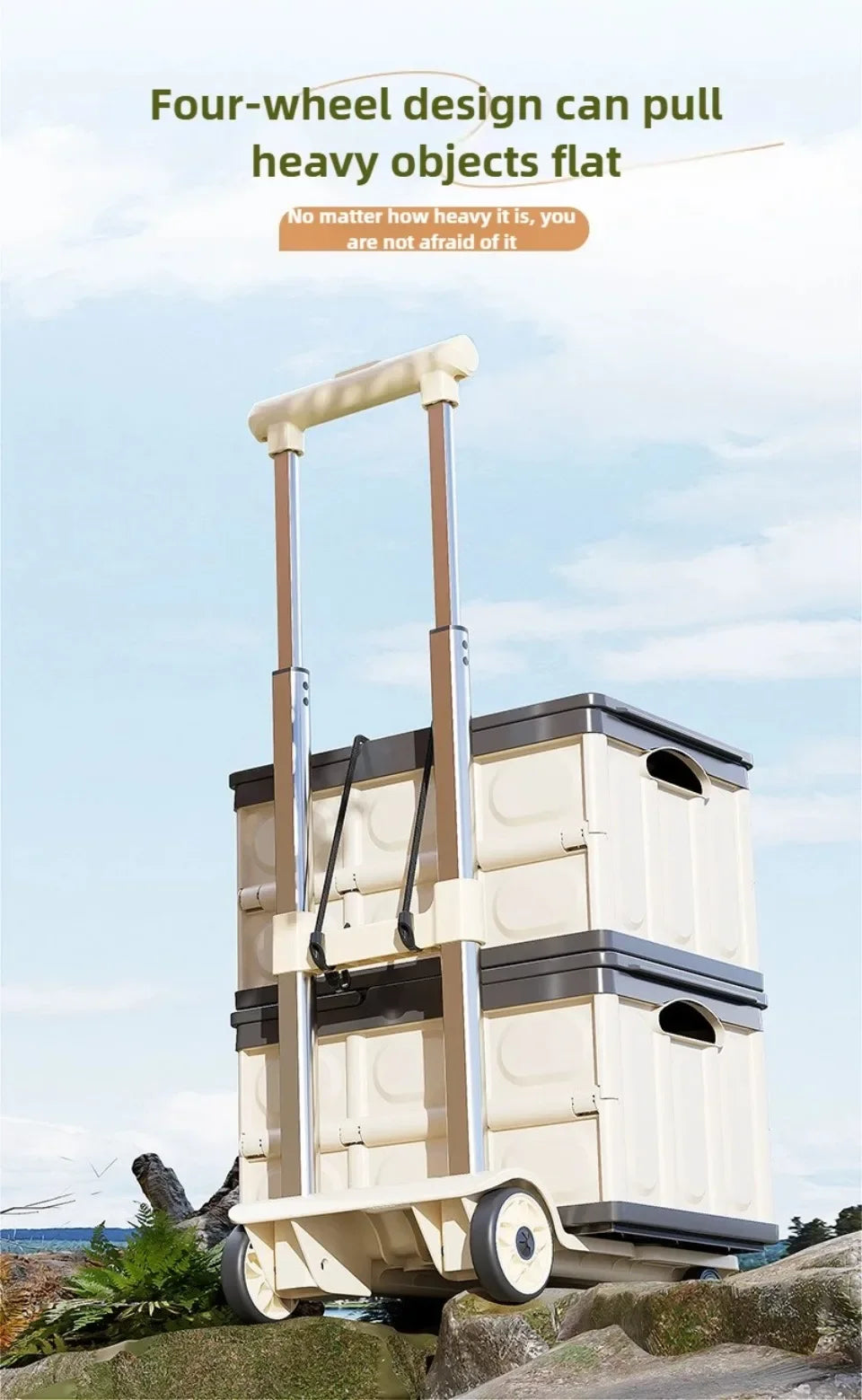 Luggage Pull Rod Pickup Small Cart Folding Household Portable Cargo Handling Trailer Shopping Grocery Cart