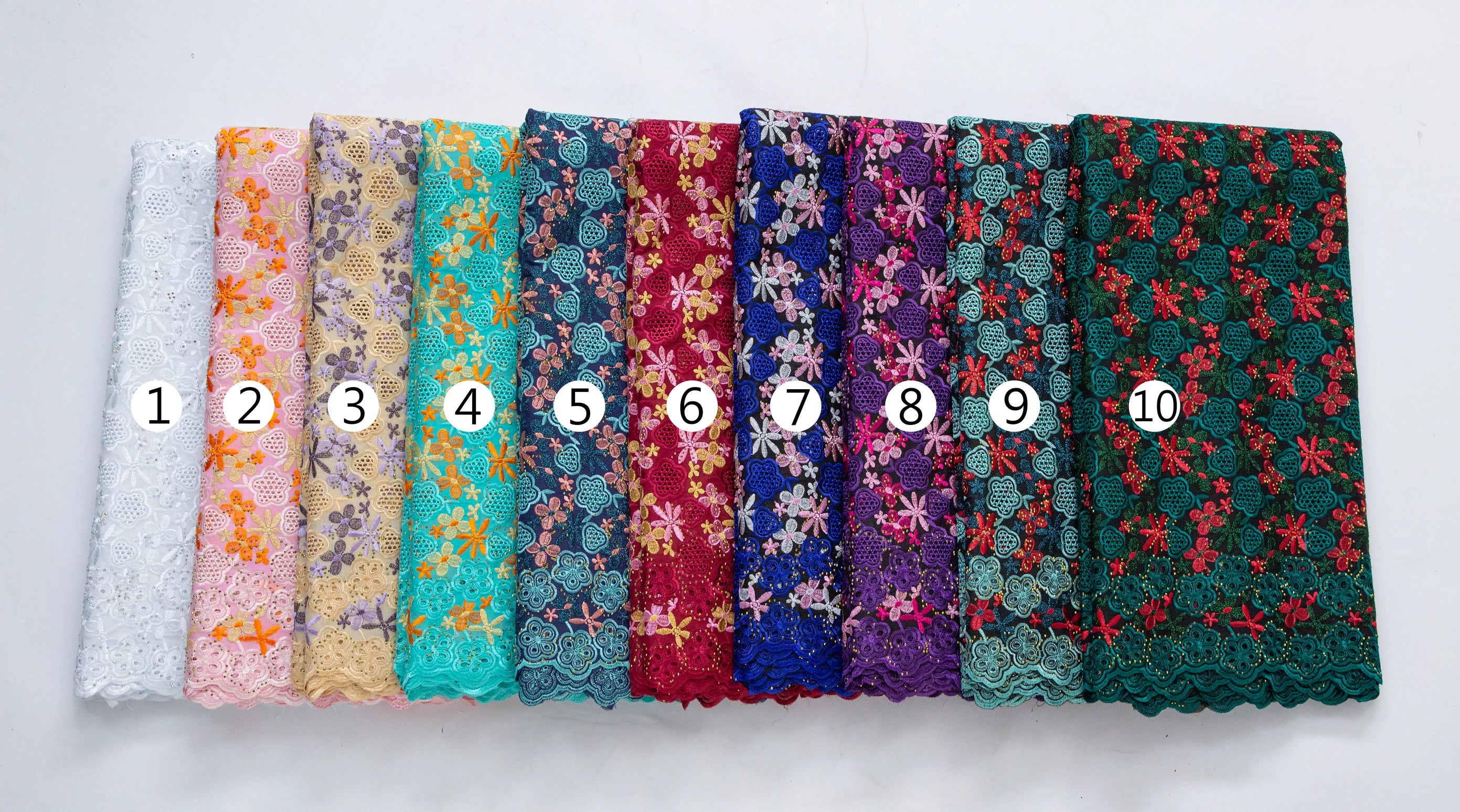 Kalume African Cotton Embroidered Lace Fabric With Stones 2025 Nigerian Swiss Voile Lace Fabric Flower For Sewing Dress F4325