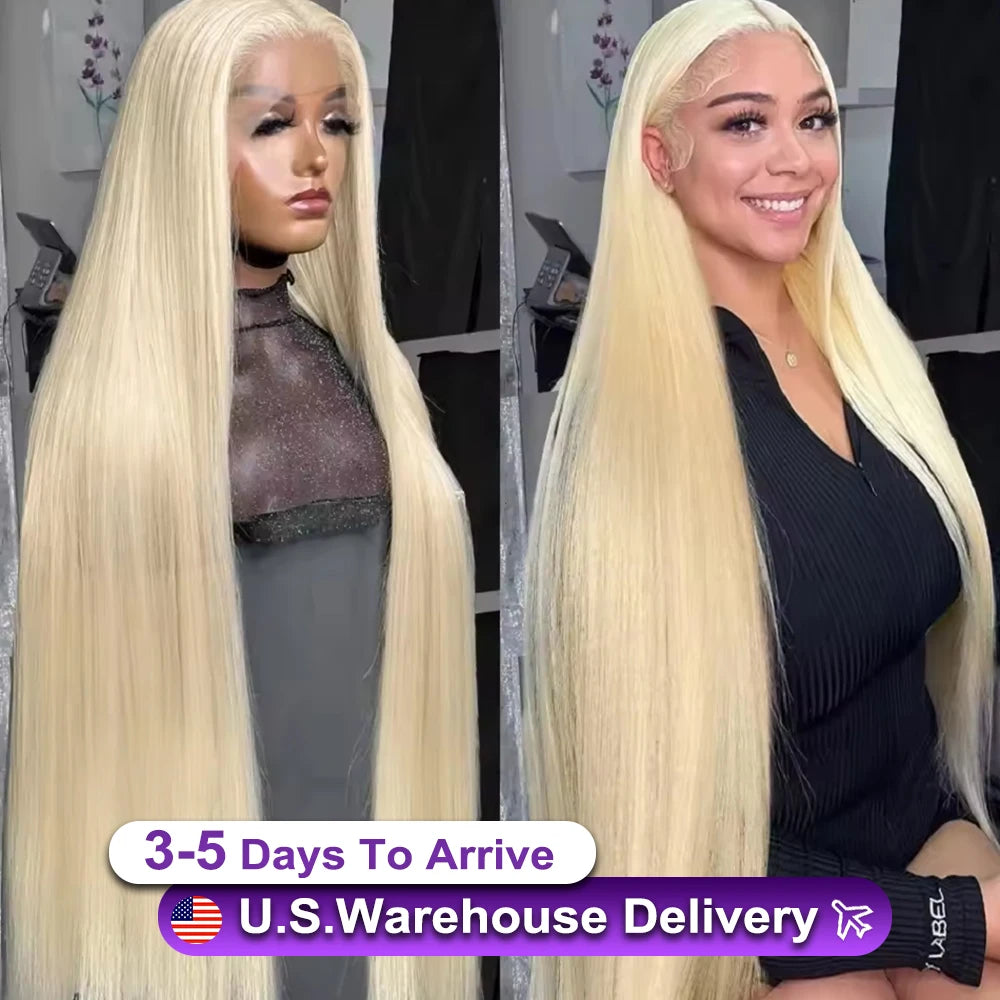 HD Transparent 613 Blonde Straight 13x5 13x6 Lace Front Human Hair Wigs For Women Colored Lace Frontal Wig PrePlucked Brazilian