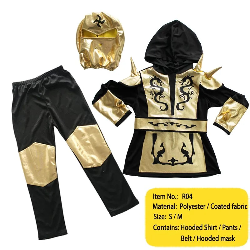Halloween Costumes for Kids Ninja Costume Boys Halloween Costumes Shirts with Hood Pants