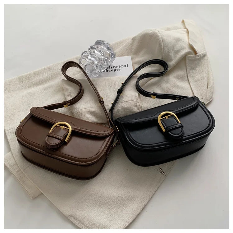 Luxury Square Bag for Women - French Stylish Top Handle Shoulder Purse, Elegant Minimalist Crossbody Handbag