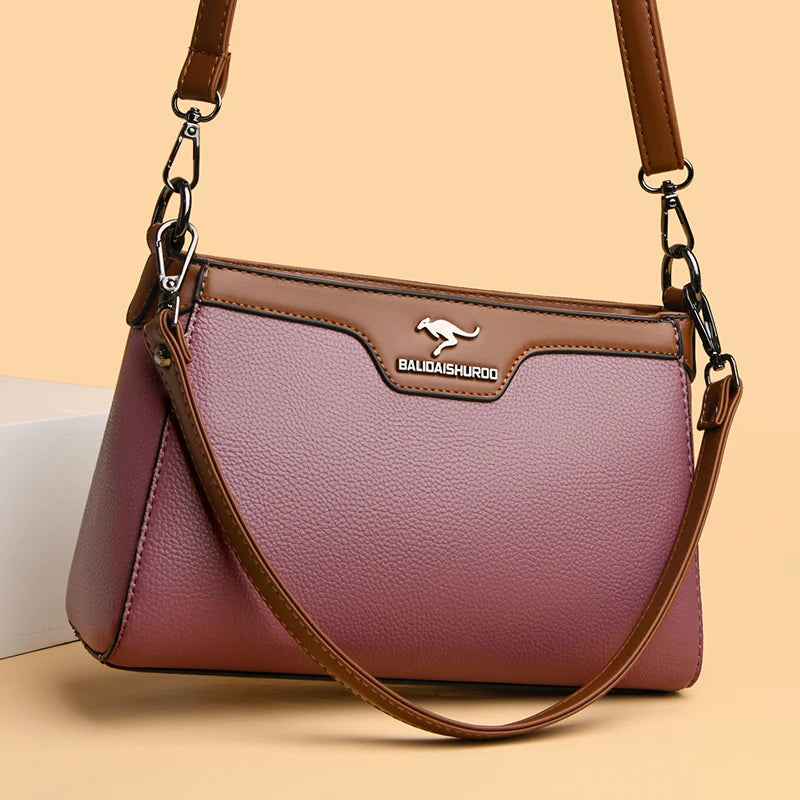 Luxury Designer Women's One Shoulder Crossbody Bag 2023 New 2 Straps Women's Handbag Wallet High Quality Leather Shoulder Bag