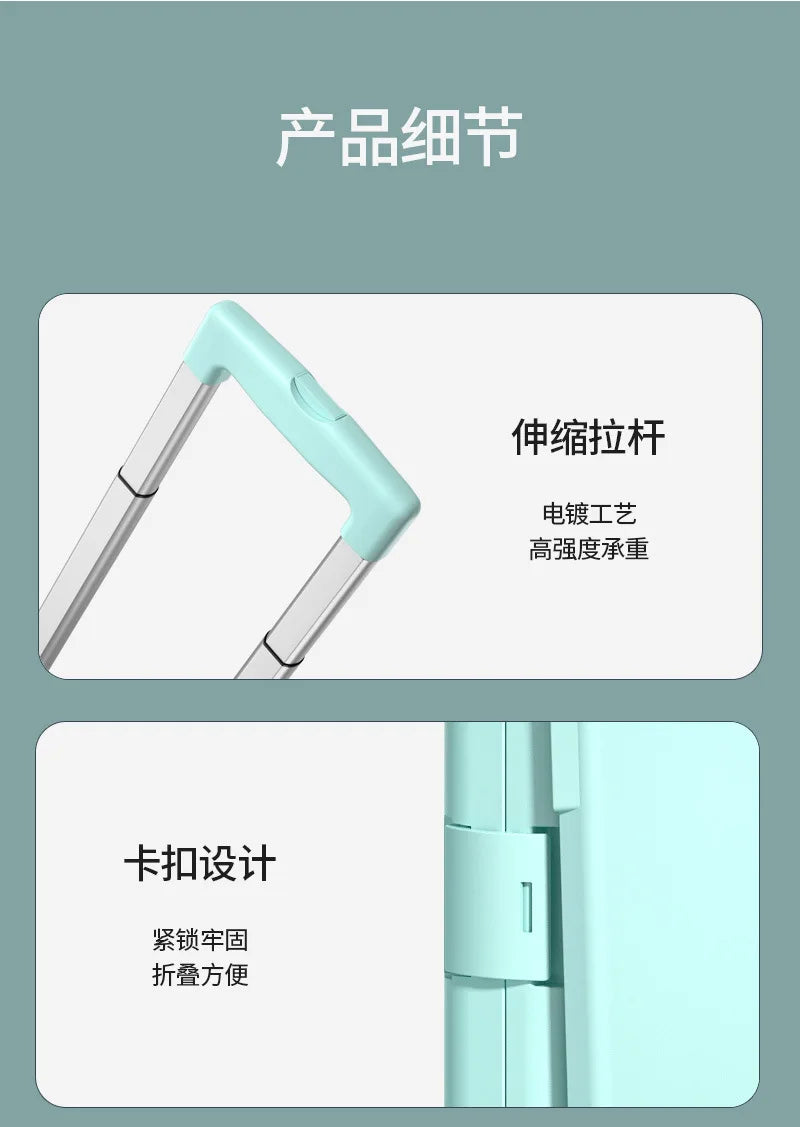 Eco-Friendly Foldable Cart - Lightweight Rolling Trolley with Telescopic Handle, for Groceries, Storage & Sustainable Shopping