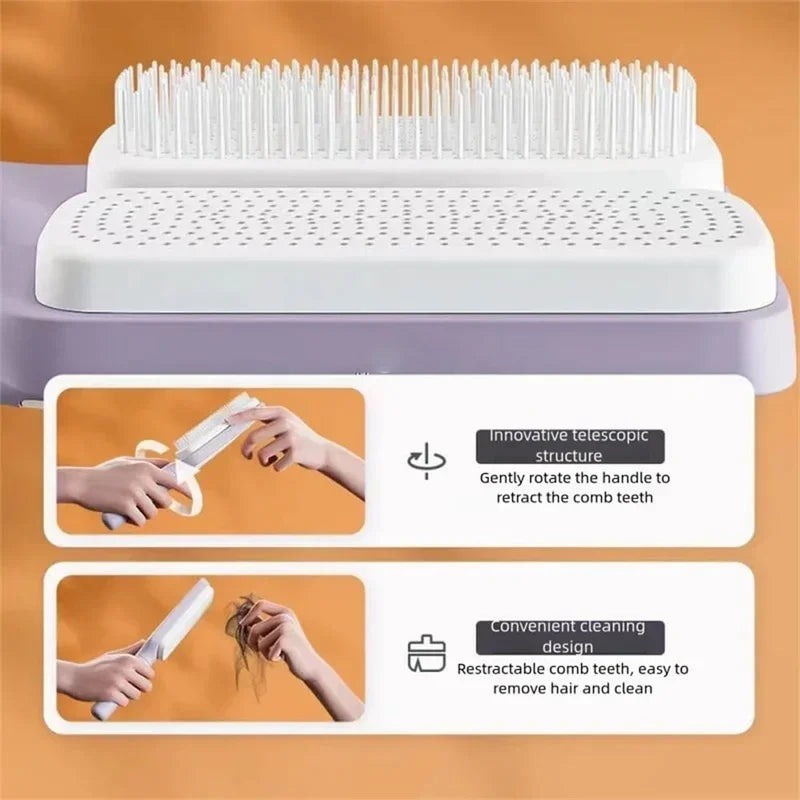 Automatic Cleaning Rotating Lifting Hair Comb Telescopic Massage Air Cushion Airbag Women's Anti-static Hair Comb