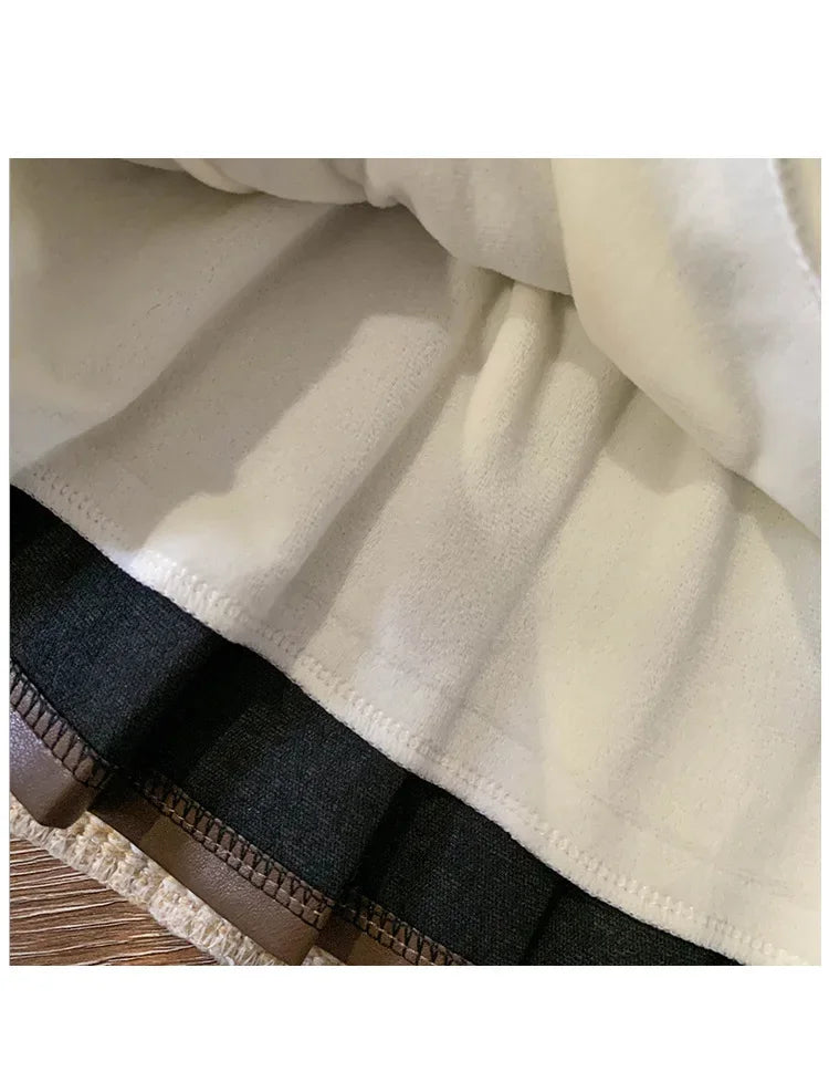 Children's Clothing Sets Fashion Furry Coat + Knitted Top + Pleated Leather Skirt 3pcs Sets Kids Clothes Girls Baby Girl Clothes